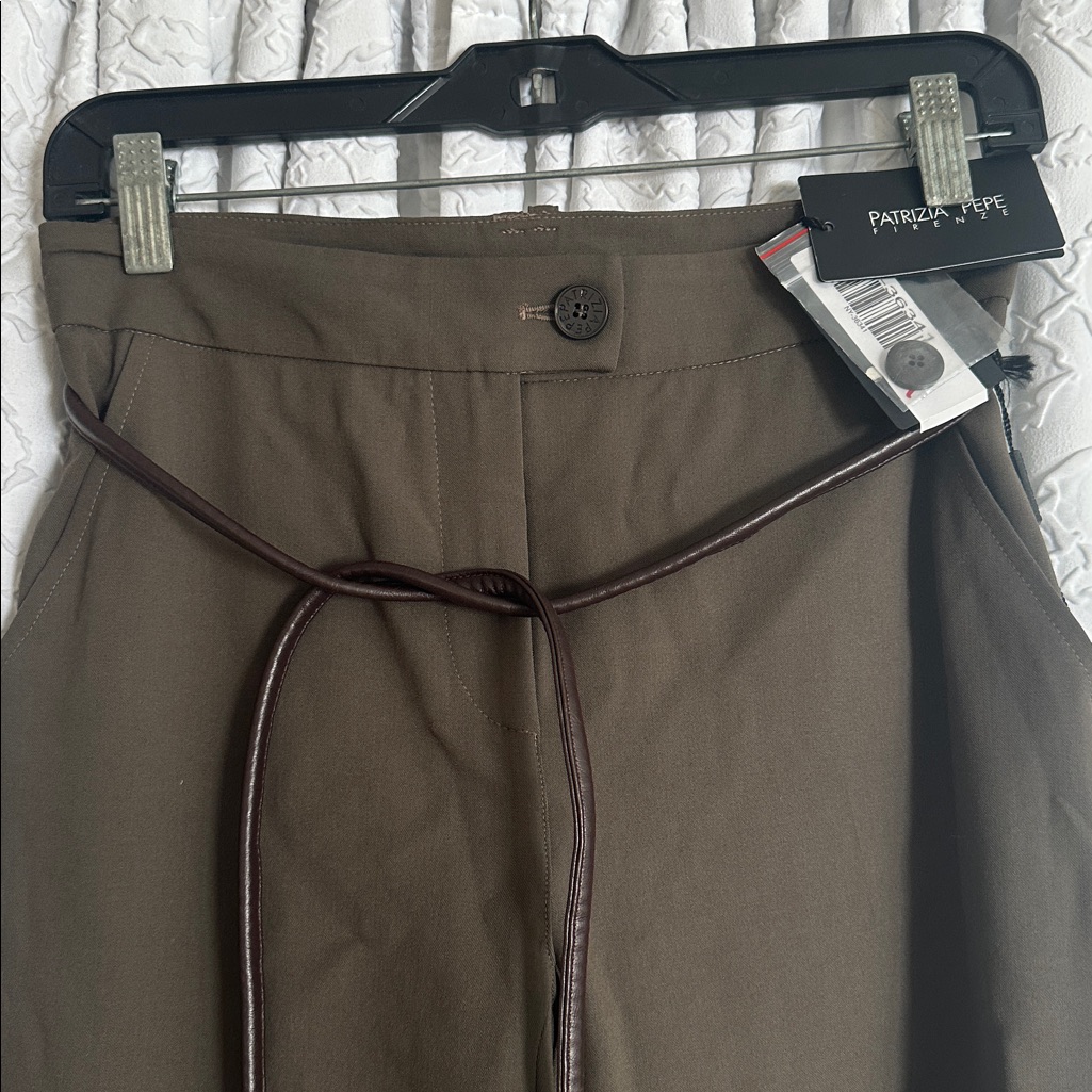 Patrizia Pepe Olive Trousers With Belt